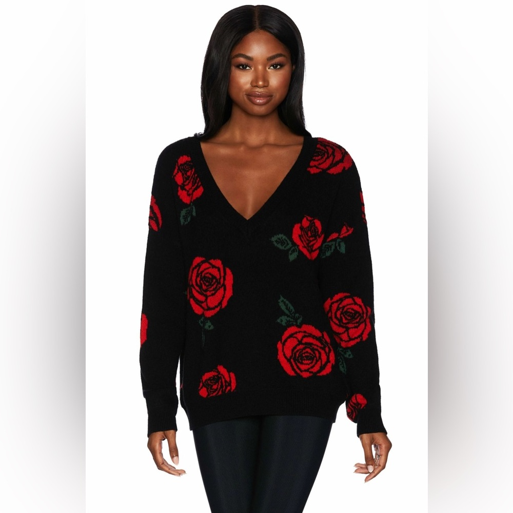 Beach Riot Joey Sweater in Red Roses